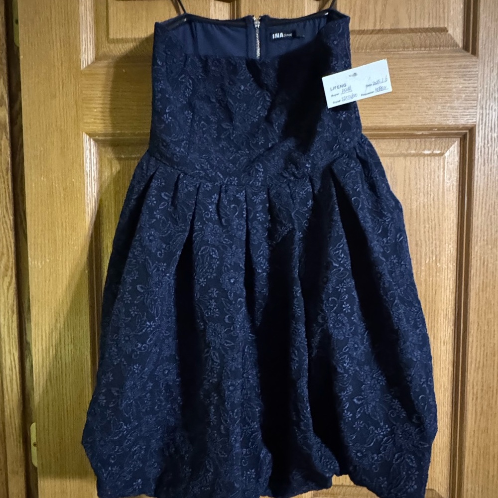 Ina Navy Floral Jacquard Mini Dress